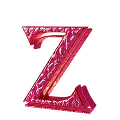 Fluted pink symbol. right side view. letter z