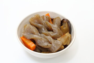 こんにゃく, シイタケ, 鶏肉の煮物