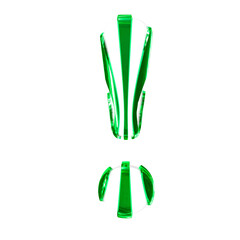White symbol with green thin straps