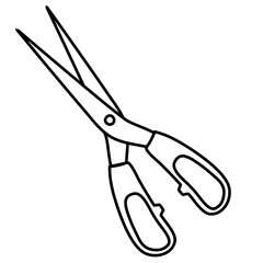 Scissors Lines Style Cartoon Vector Illustration 