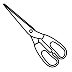 Scissors Lines Style Cartoon Vector Illustration 