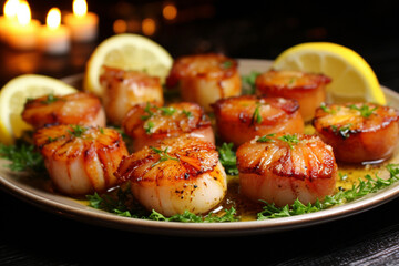 Bacon-Wrapped Scallops with Lemon Zest
