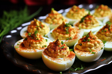 Classic Deviled Eggs with Paprika Sprinkle