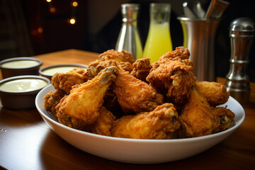 Crispy Fried Chicken Drumettes with Honey Mustard