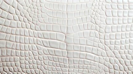 Wandaufkleber White crocodile leather texture. © Hanna