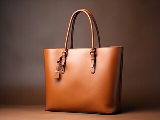Generative AI : chic leather tote bag for women, expert craftsmanship, and a spacious design