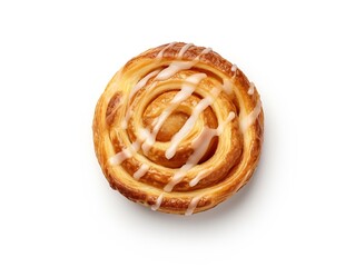 Generative AI : Close up Danish pastries isolated on white background