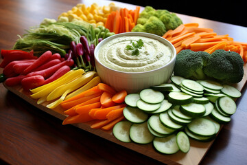 Vegetable Platter with Ranch and Hummus Dip