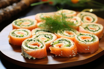 Smoked Salmon and Cream Cheese Pinwheels for Super Bowl Party