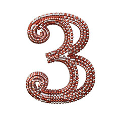 Symbol of small silver and red spheres. number 3