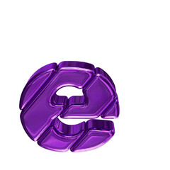 Purple symbol made of diagonal blocks. letter e