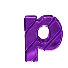 Purple symbol made of diagonal blocks. letter p - obrazy, fototapety, plakaty