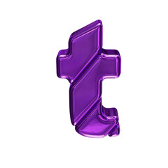 Purple symbol made of diagonal blocks. letter t