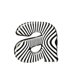 White symbol with ultra thin black straps. letter a