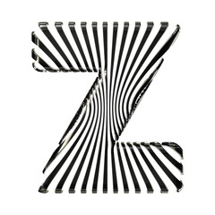 White symbol with ultra thin black straps. letter z