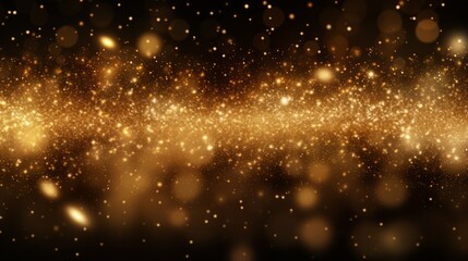 Fototapeta na wymiar Golden New year or Christmas holidays particles and sprinkles for a holiday celebration. Shiny golden lights. Wallpaper background for ads or gifts wrap and web design.