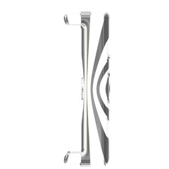 White symbol with silver thin straps