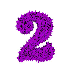 Symbol from purple leaves. number 2
