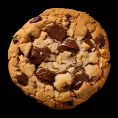 A classic Chocolate Chunk cookie, featuring generous chunks of premium dark chocolate embedded in a perfectly baked, golden-brown cookie dough, creating a heavenly blend of rich cocoa flavors
