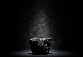 black stones for the podium on a dark background