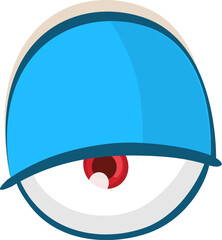 Funny cartoon monster eyes.  Illustration of cute and happy monster expression.. Halloween design