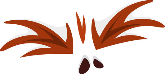 Funny cartoon monster eyes closed.  Illustration of cute and happy monster expression..