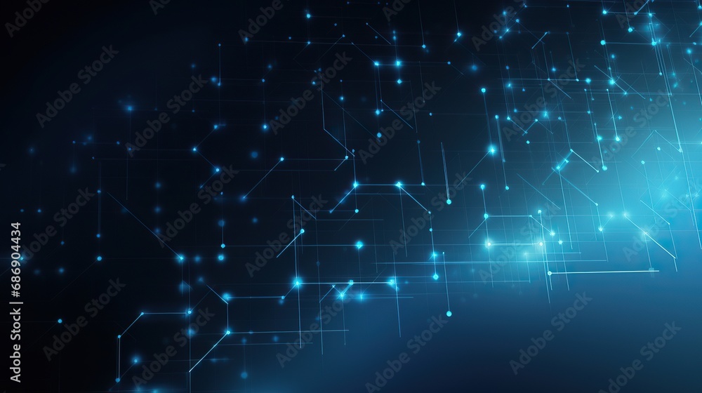 Poster digital blue network connection. abstract pattern with dots and lines. futuristic modern background.