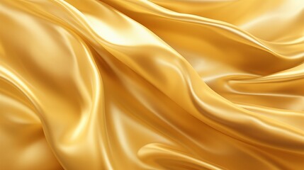 A close up view of a gold satin fabric