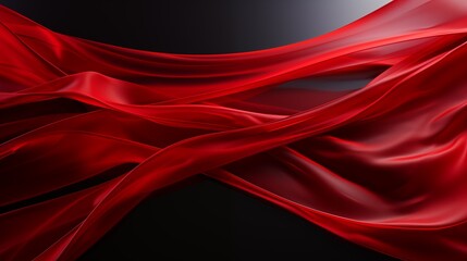 A red silk fabric blowing in the wind - obrazy, fototapety, plakaty
