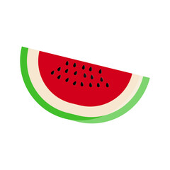 Vector a piece of watermelon in cartoon style