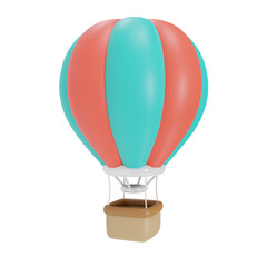 Hot Air Balloon 3D Icon Travel and Holidays