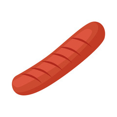Vector grilled sausages cartoon icon roasted barbecue food