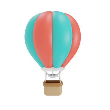Hot Air Balloon 3D Icon Travel and Holidays