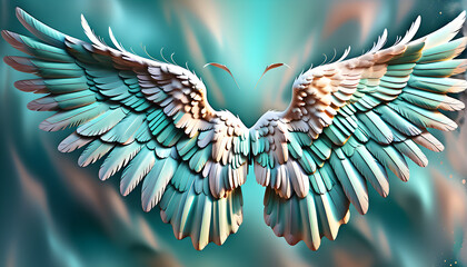Heavenly Embrace, Earthly Elegance: Unveiling a World of Beautiful Angel Wings in Diverse Colors and Shapes.(Generative AI)