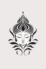 illustration of buddha head