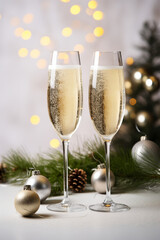 Christmas celebration with luxury champagne cocktail