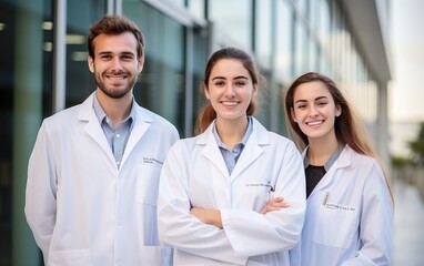 Fototapeta premium Joyful and optimistic medical team at the hospital