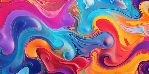 Vibrant Abstract Swirl of Colors. Generative ai