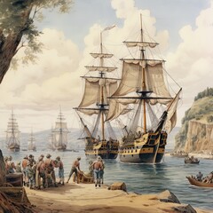ship in the harbor