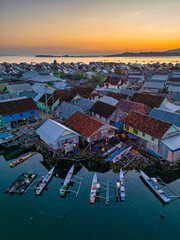 fisherman village Bungin island aerial view