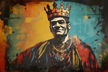 Naklejka na ściany i meble king, money and power, majestic monarch