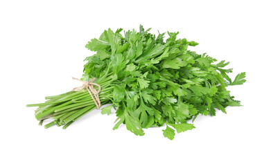 Bunch of fresh green parsley isolated on white