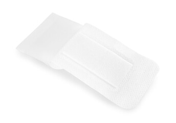 One medical adhesive bandage isolated on white