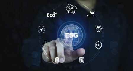 Concept of ESG, Environment Social Governance business concept, 