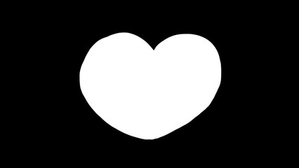 4K animated video for Valentine's Day. Horizontal transition template for social media video in shape of heart from white background to red. Concept of holiday of all lovers. Love. Greeting Card