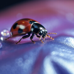 Fototapeta premium Lavender Ladybug: Plastic Sheet Softness