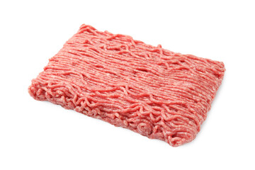 Fresh raw ground meat isolated on white