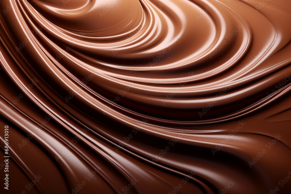 Poster abstract backdrop of melted chocolate. background with selective focus and copy space