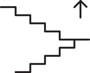Fototapeta premium stairs up icon. simple line vector