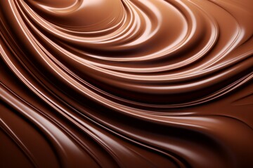 Abstract backdrop of melted chocolate. Background with selective focus and copy space